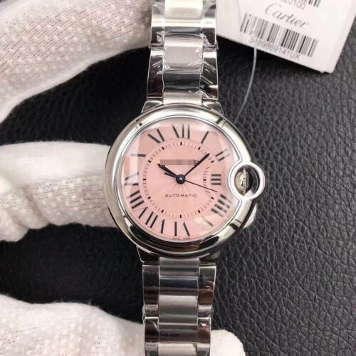 BALLON BLEU DE 33MM W6920041 V6 FACTORY STAINLESS STEEL PINK DIAL